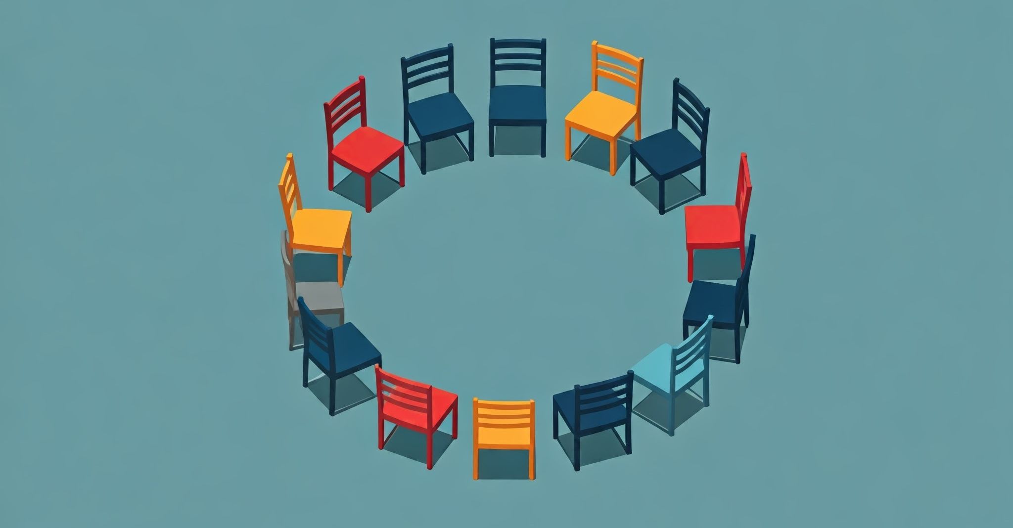 Illustration de la chaises multicolores